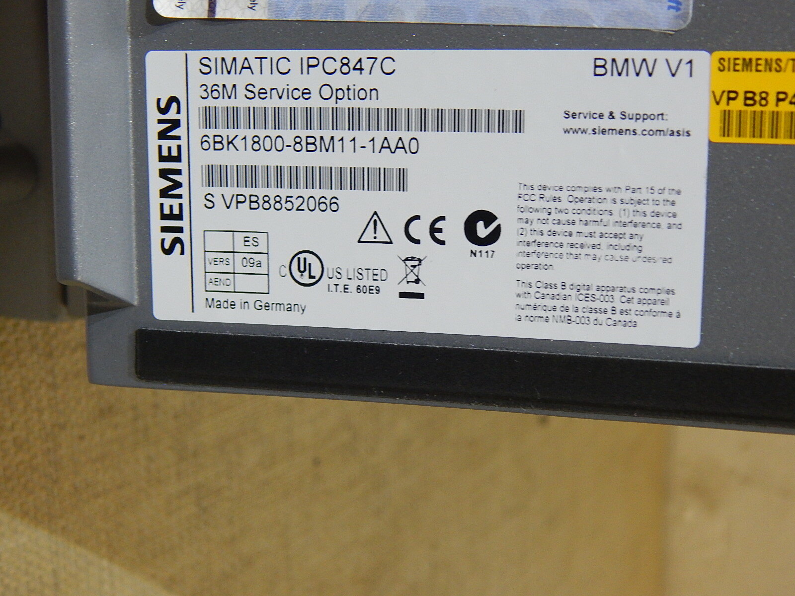 Siemens Simatic Rack PC  IPC847C  6BK1800-8BM11-1AA0 Used
