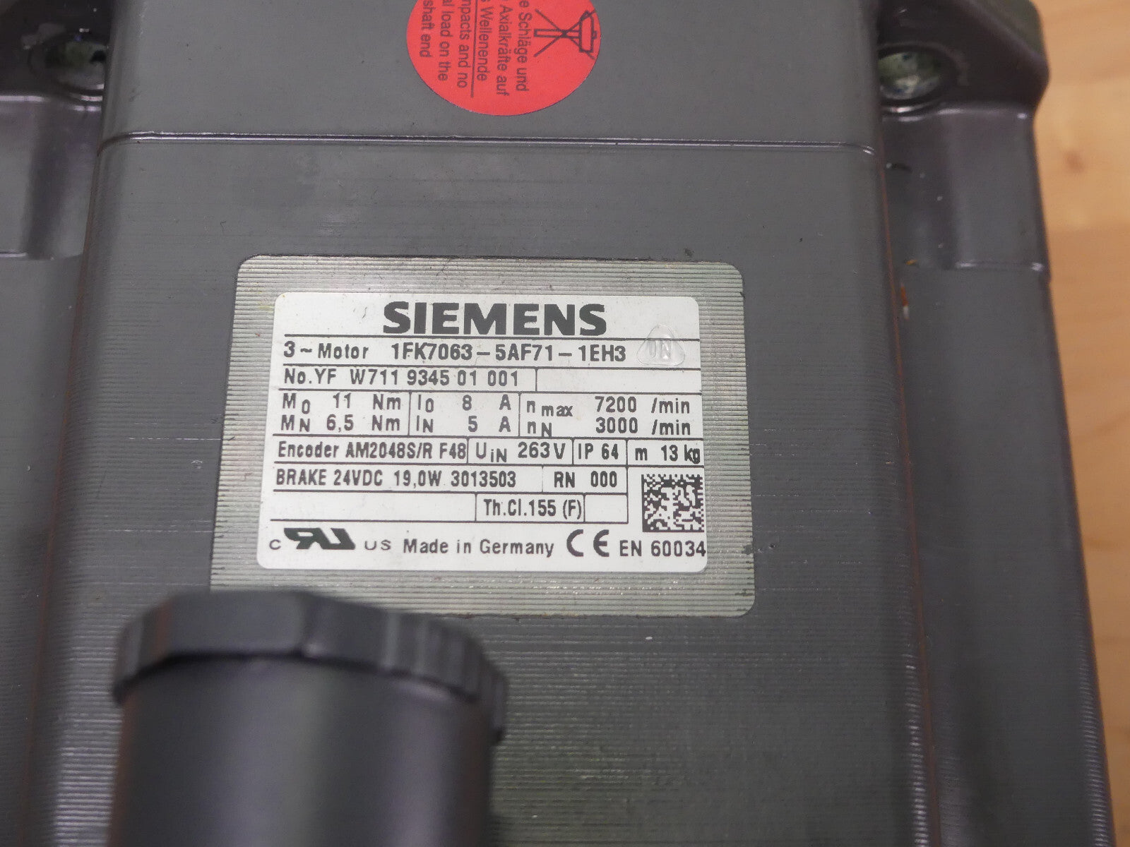 Siemens  Servomotor 1FK7063-5AF71-1EH3