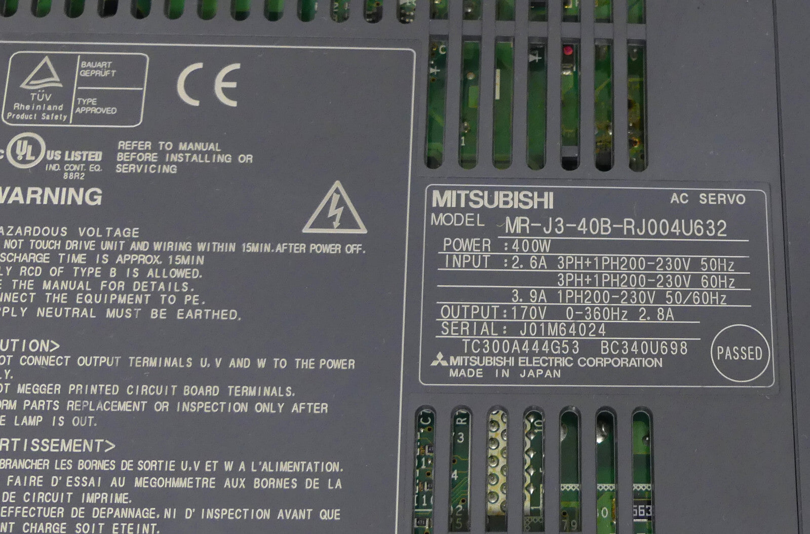 Mitsubishi MR-J3-40B-RJ004U632 Servoantrieb