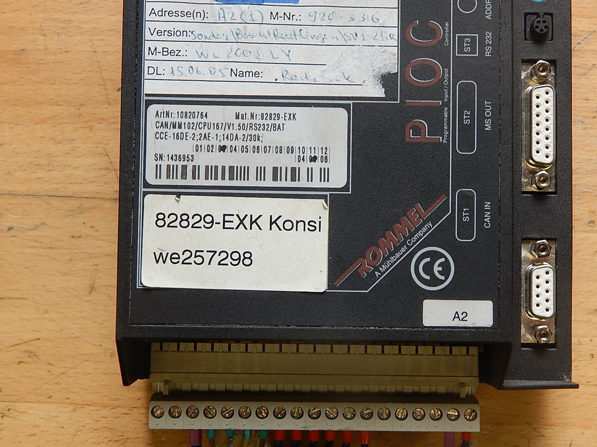 Rommel Steurung CAN/MM102/CPU167/V1.50/RS232/BAT CCE-16DE-2;14DA-2/30K Used