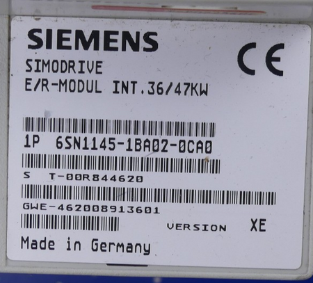 Siemens Simodrive E/R-Modul INT. 36/47 KW   6SN1145-1BA02-0CA0