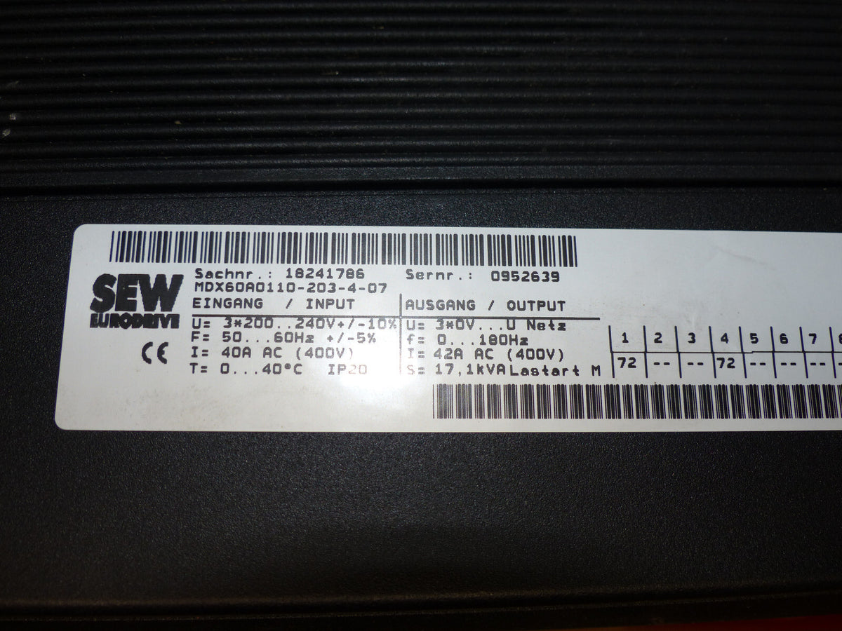 sew mdx60a0110-203-4-07 used