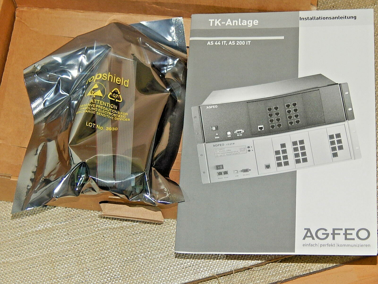  AGFEO Modulfrontplatte  for K-Modul 524  AS44IT Schwarz  new