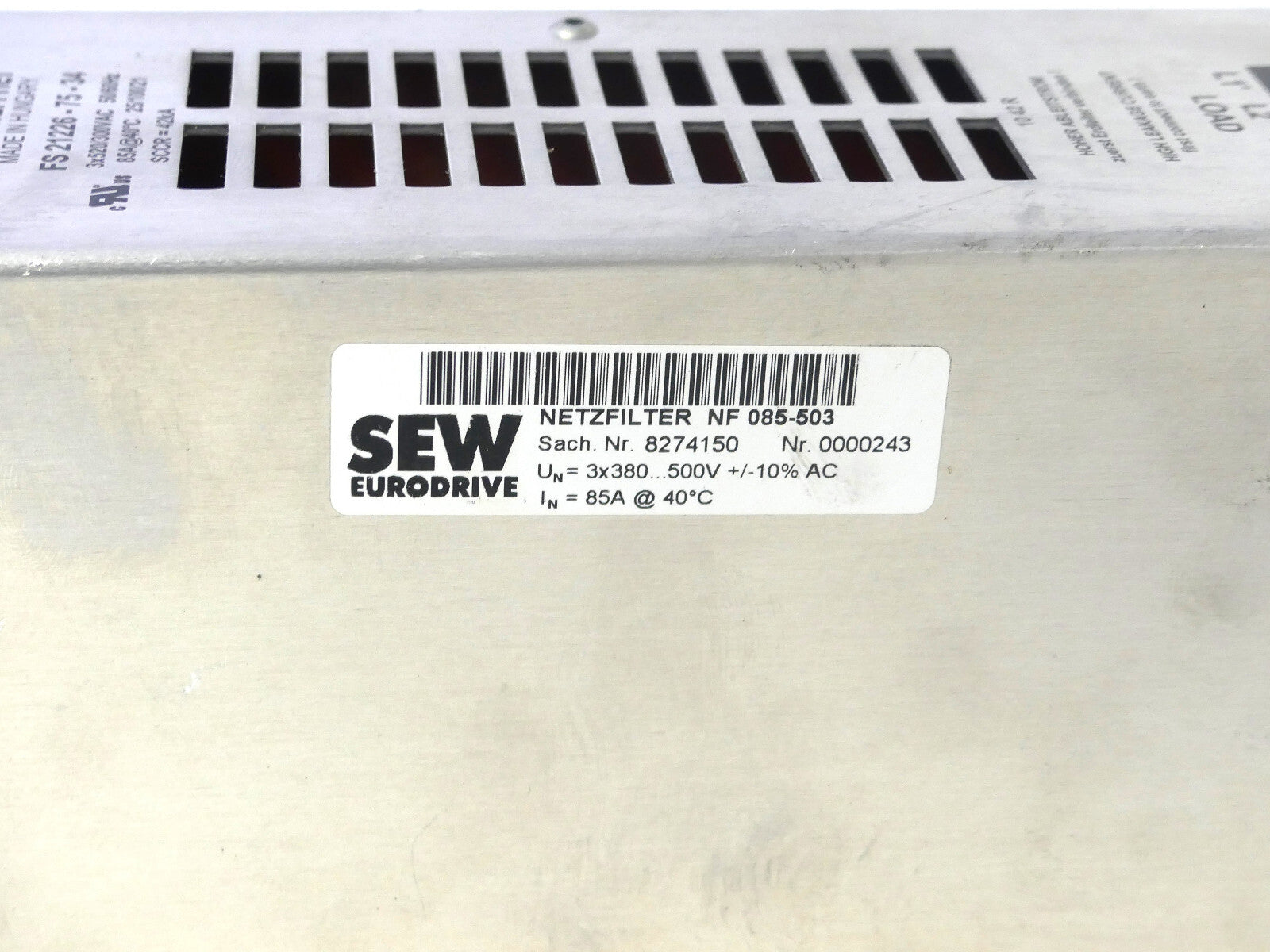 SEW EURODRIVE NETZFILTER BLOCK NF 085-503
