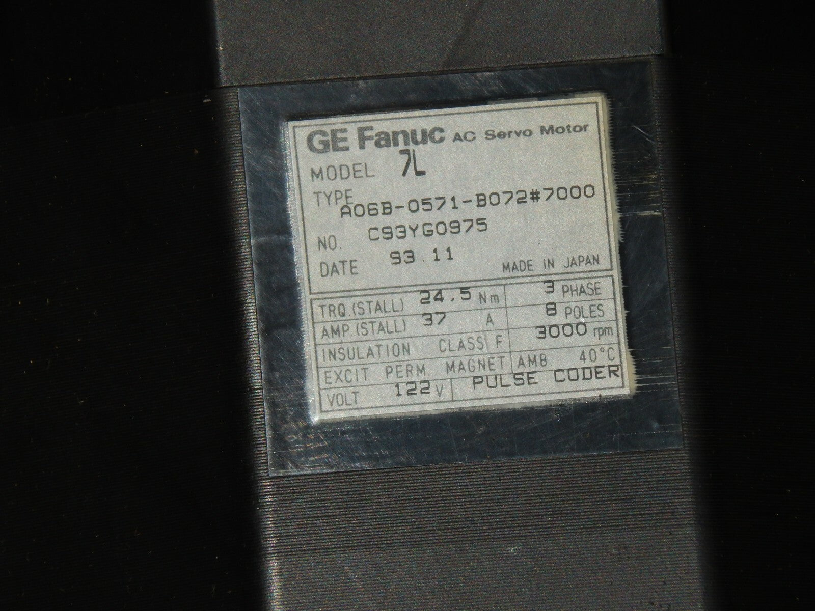 Fanuc AC Servo Motor A06B-0571-B072#7000