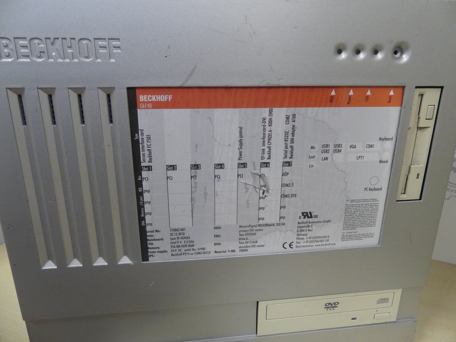 BECKHOFF PC6140, leicht beschädigt s. Bilder