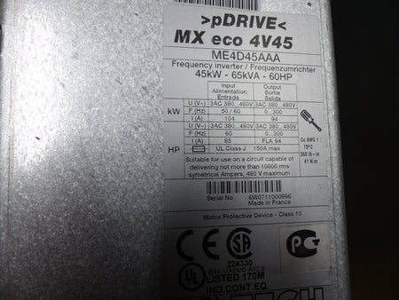 schneider pdrive mx eco 4v45  me4d45aaa inverter  45kw-65kva-60hp s.Bilder
