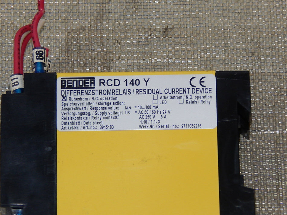  Bender RCD 140Y // RCD140Y Differenzstromüberwachung used