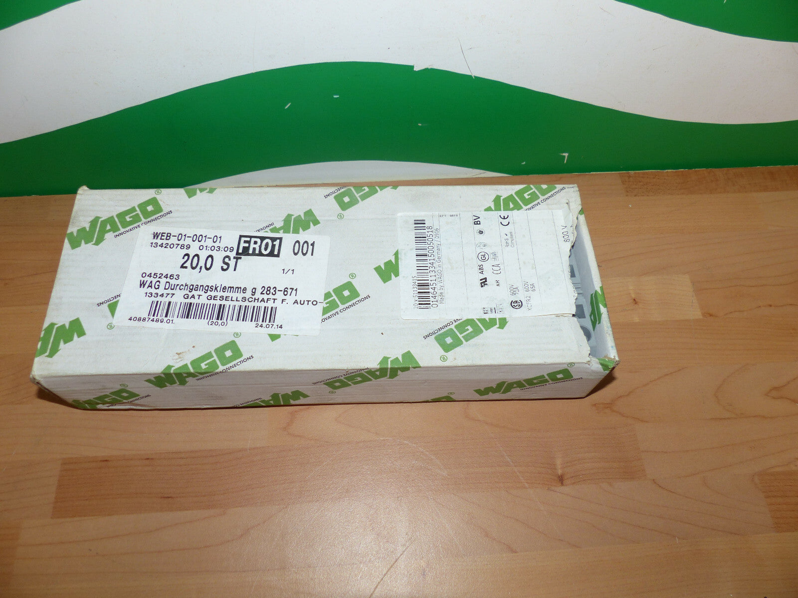 20x  Wago WEB-01-001-01 //  WAG Durchgangsklemme