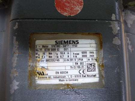 SIEMENS 1FK7083-5AF71-1FG3 used