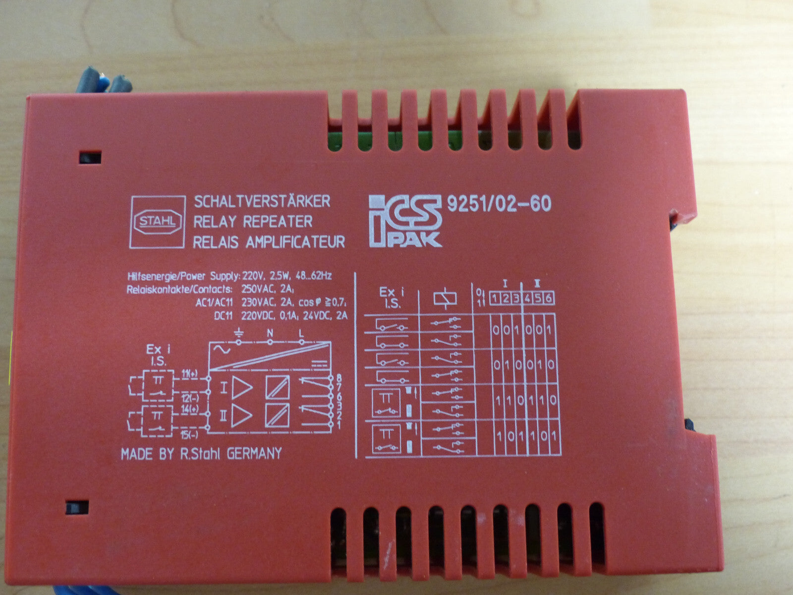 Stahl iCSPak 9251/02-60 Relay Repeater 9251/0260 used