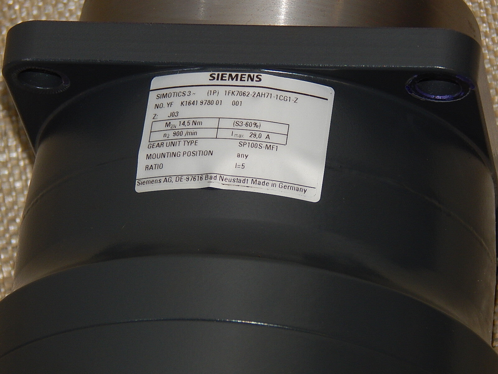 Siemens Getriebe SP100S-MF1 i=5 used