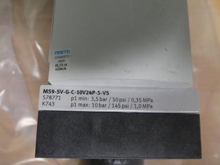 Festo MS9-SV-G-C-10V24P-S-VS  578771 +MDH-3/224VDC-M12-D-LED