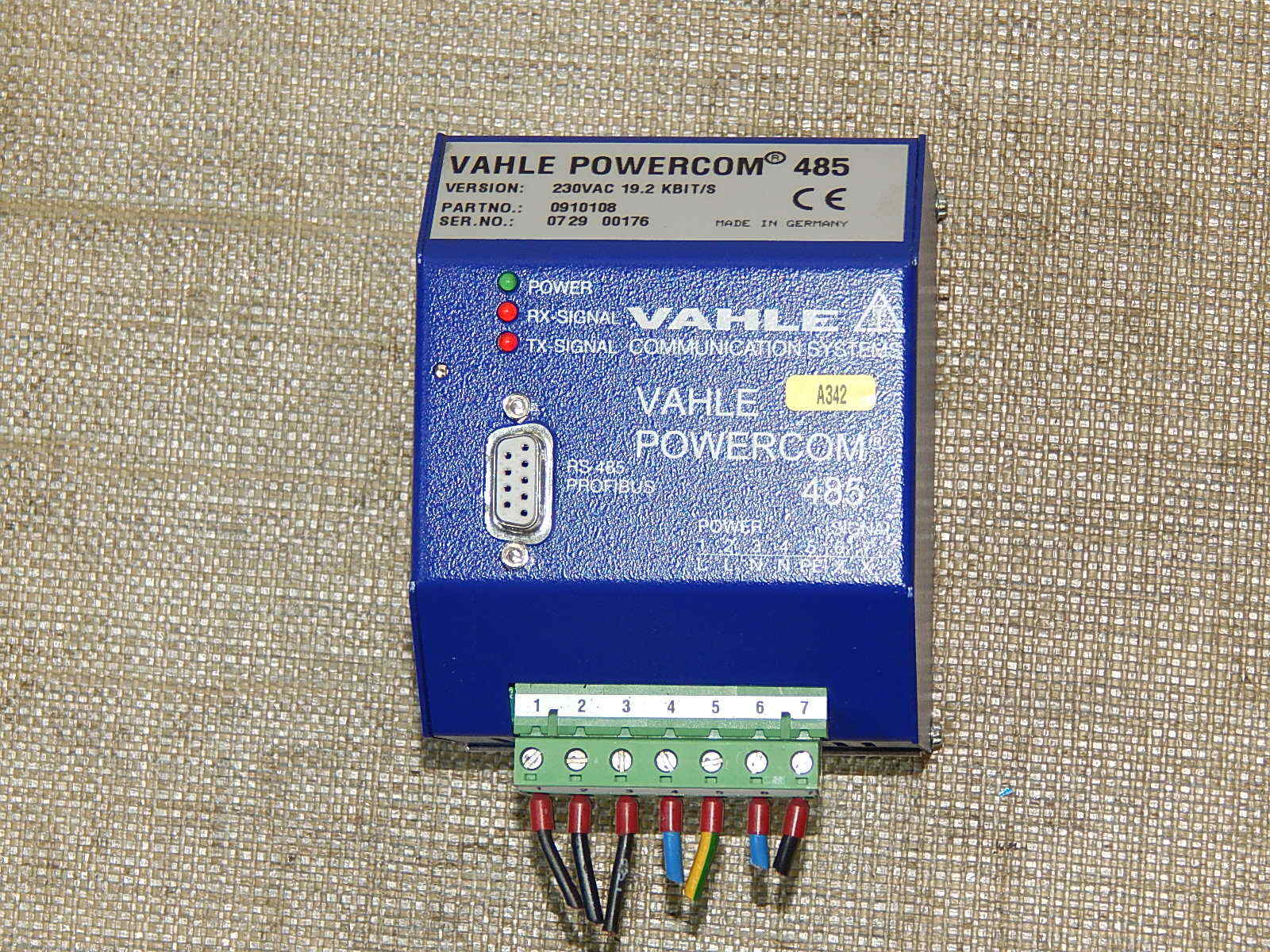 VAHLE Communication Systems Powercom 485,230 VAC 19.2 KBIT/S,0910108 used