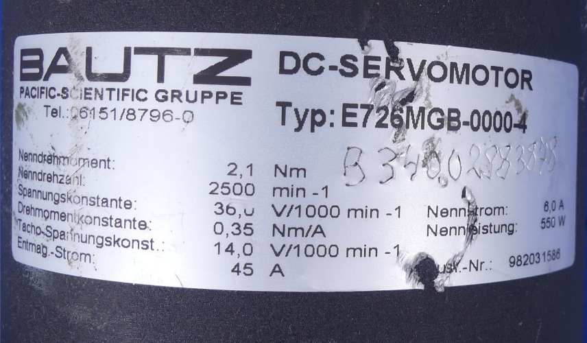 Bautz DC-Servomotor E726MGB-0000-4
