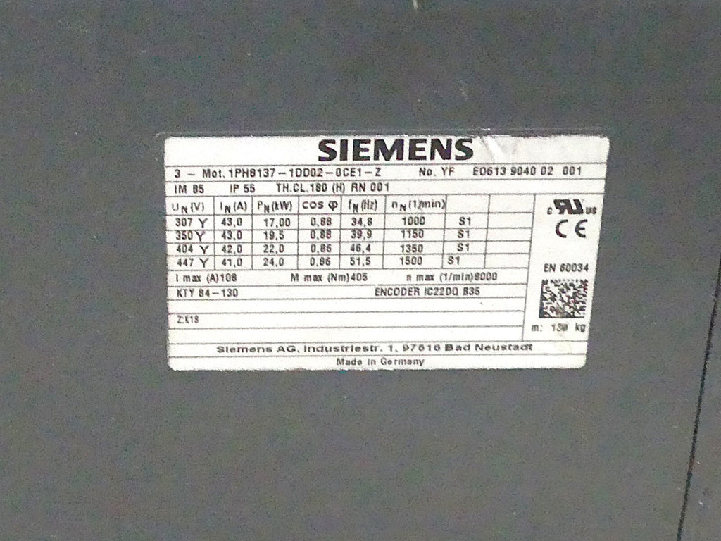 Siemens 1PH8137-1DD02-0CE1-Z (leicht beschädigt)