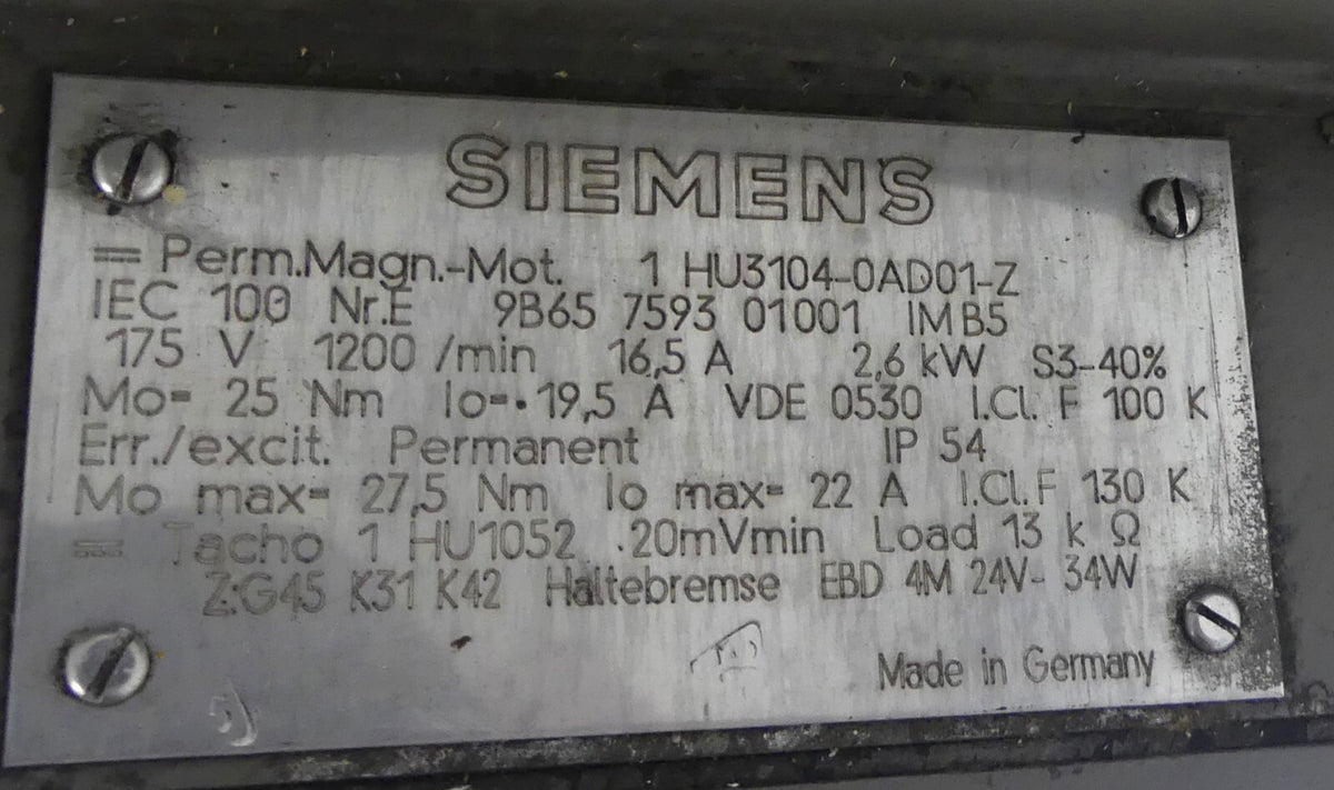 SIEMENS 1HU3104-0AD01-0ZZ9-Z