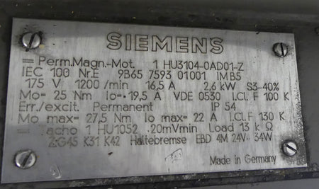 SIEMENS 1HU3104-0AD01-0ZZ9-Z