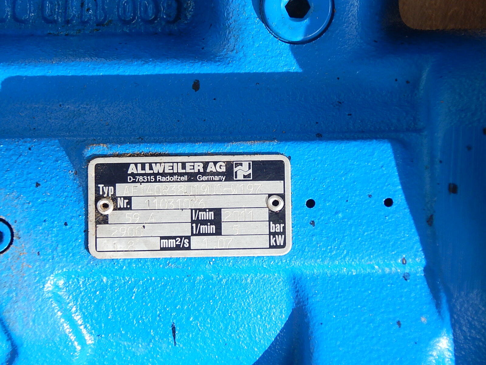ALLWEILER AG Typ: AFT40R38U19US-W197  Dreischneckenpumpe s.Bilder Used