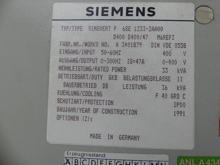 Siemens 6SE 1233-2AA00