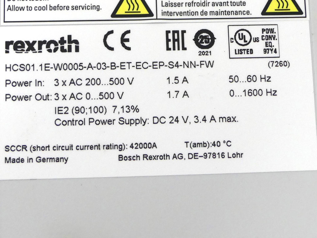 Rexroth HCS01.1E-W0005-A-03-B-ET-EC-EP-S4-NN-FW