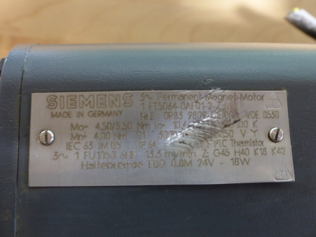 Siemens 1FT5064-0AF01-2-Z  used