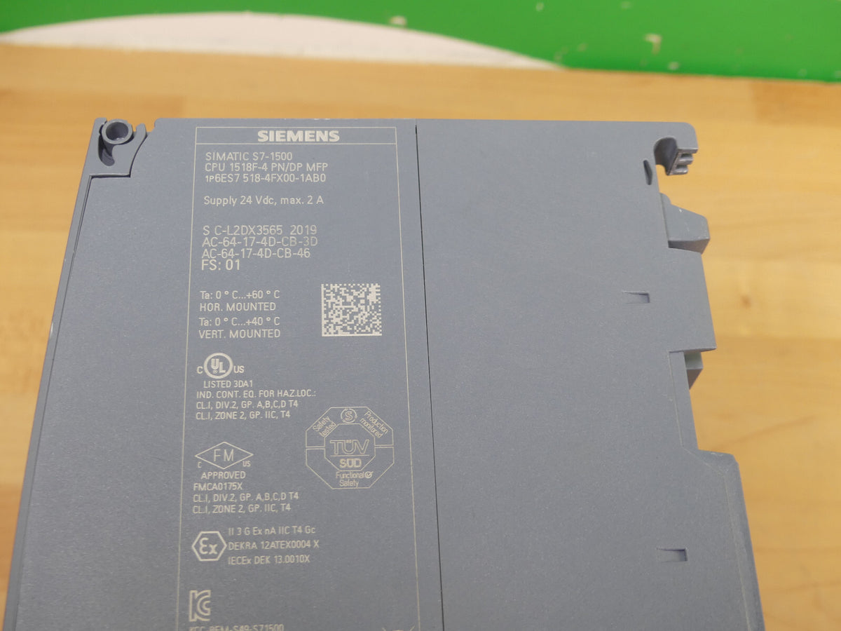 Siemens CPU  1518F-4 PN/DP MFP 6ES7518-4FX00-1AB0    6ES75184FX001AB0