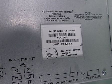Siemens 6AV7892-0BH60-1BE0  SIMATIC HMI IPC677C  PANEL PC