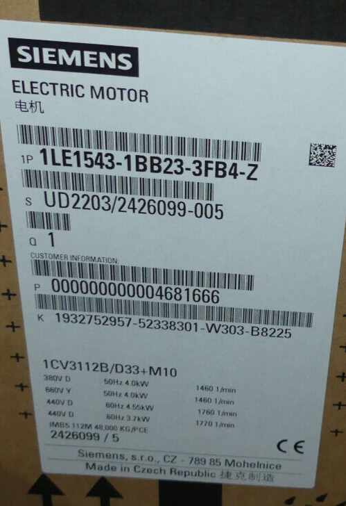 SIEMENS 1LE1543-1BB23-3FB4-Z