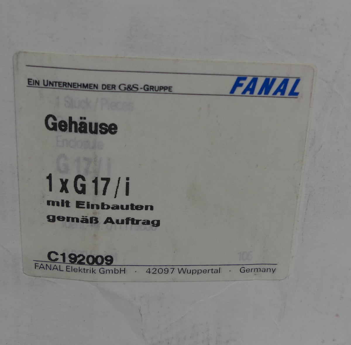 FANAL G17/i+DLS6-10+S4/1  C192009