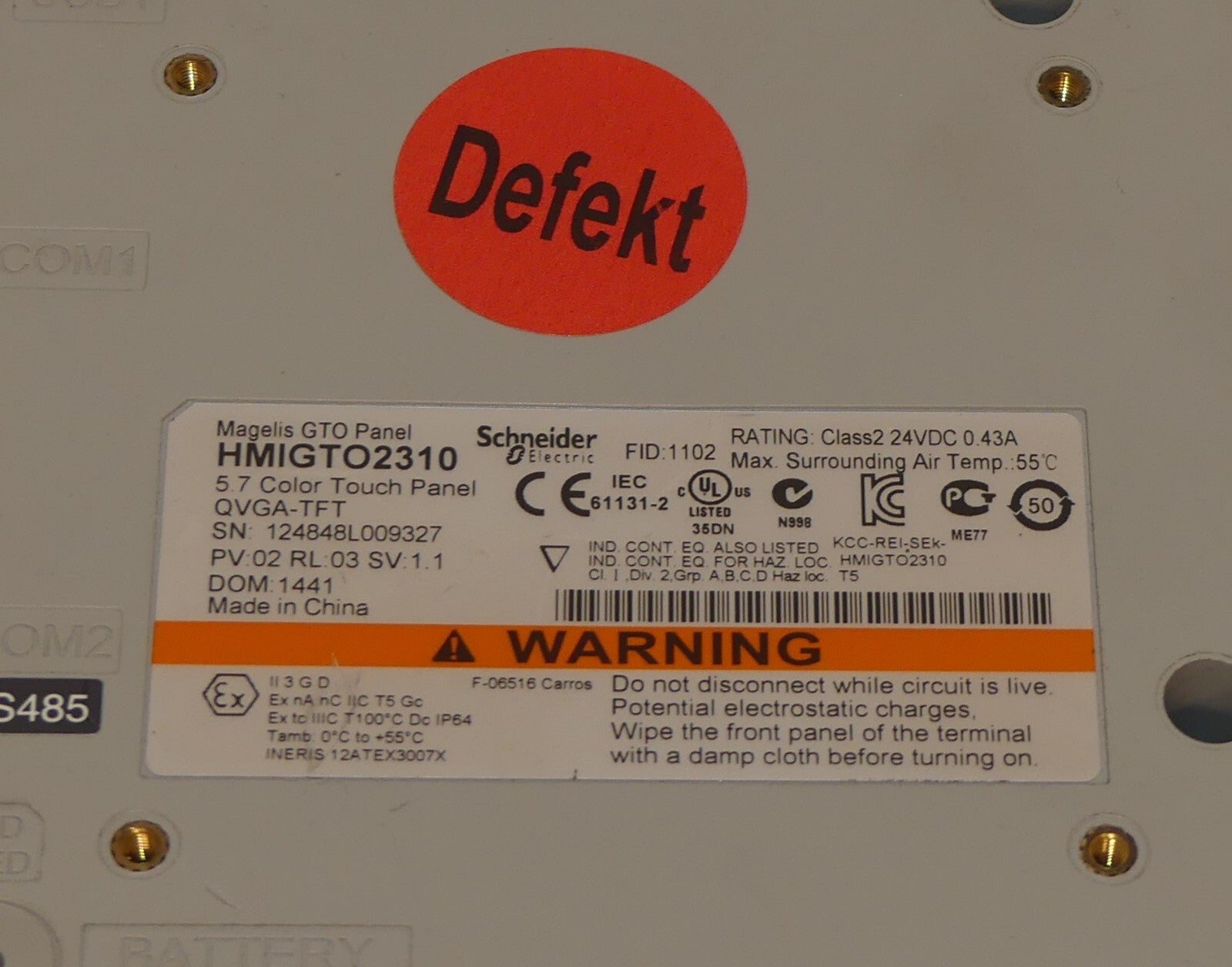 SCHNEIDER ELECTRIC HMIGTO2310 DEFEKT