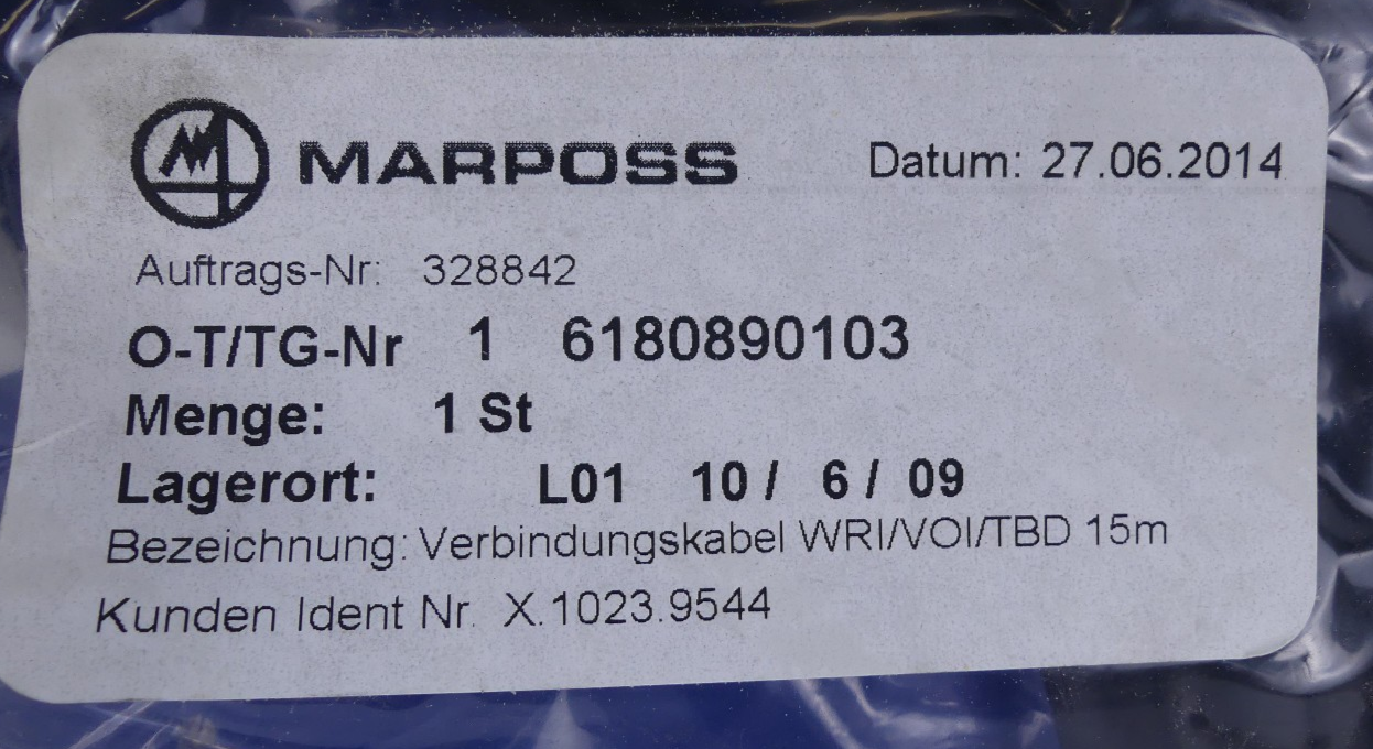 MARPOSS 6180890103 Verbindungskabel WRI/VOI/TBD 15m