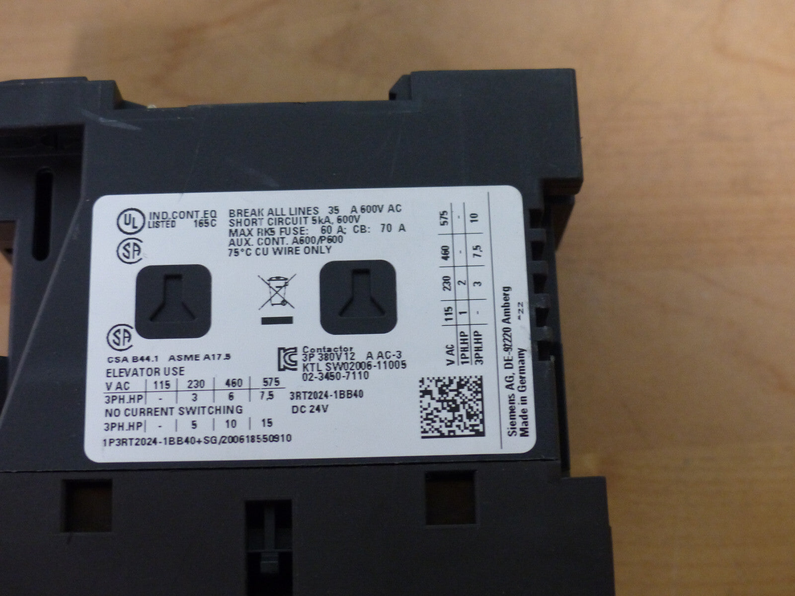 SIEMENS Sirius Leistungsschütz  3RT2024-1BB40 used s.Bilder