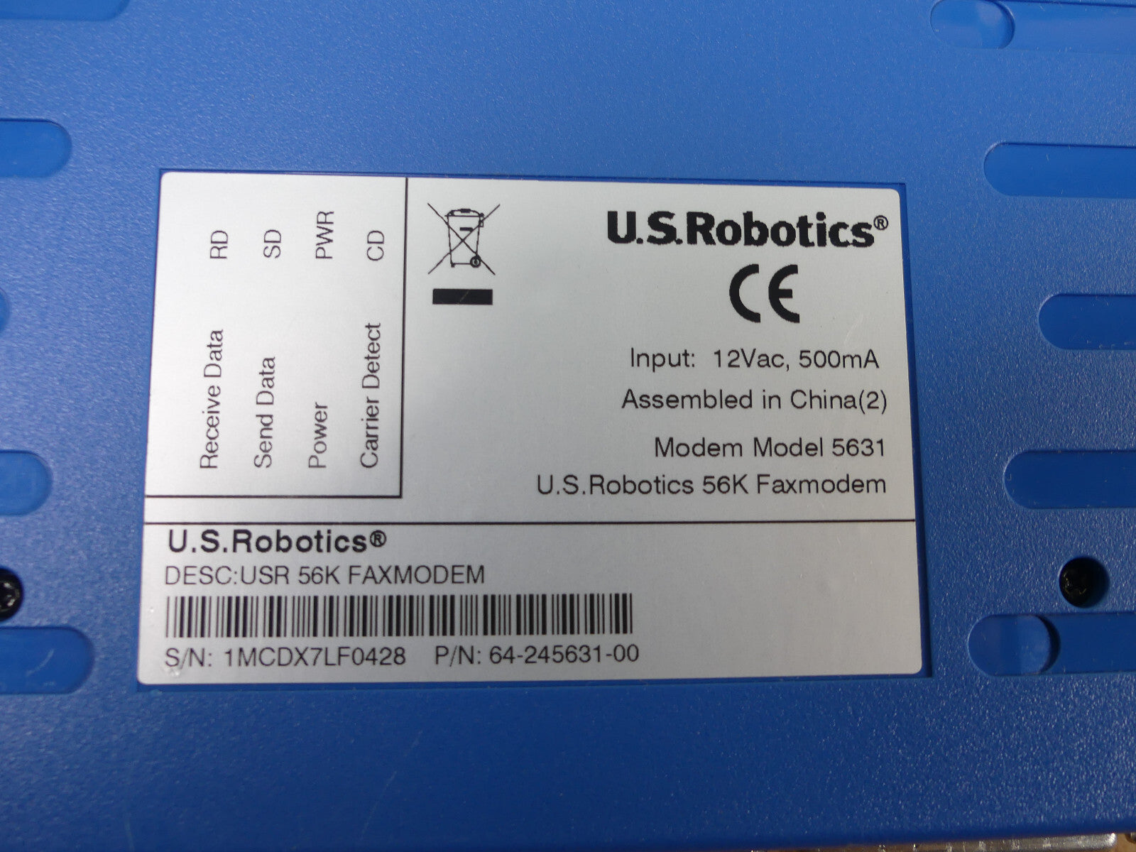 US Robotics 5631  P/N: 64-245631-00