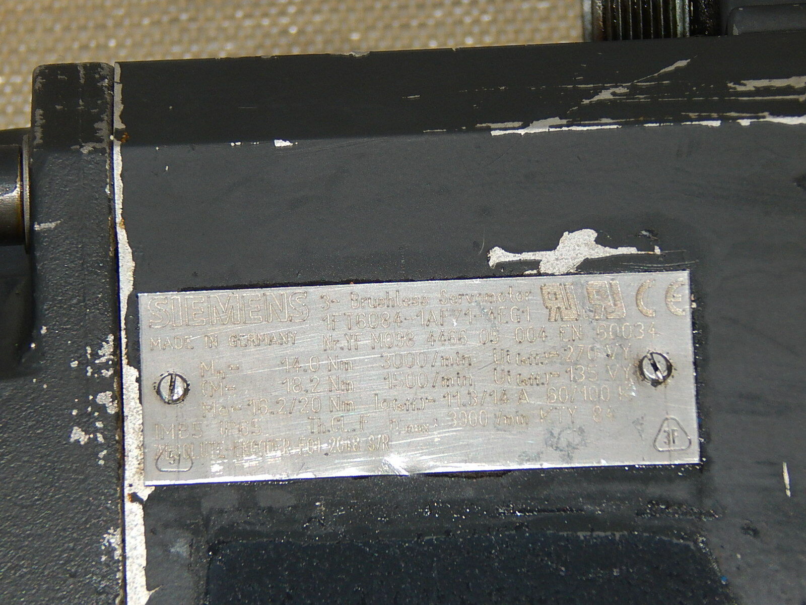 Siemens Servo-Motor Servomotor 1FT6086-1AF71-4EG1 used