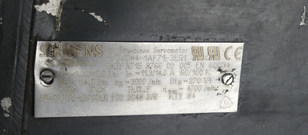 SIEMENS 1FT6084-1AF71-3EG1 Beschädigt s.Bilder