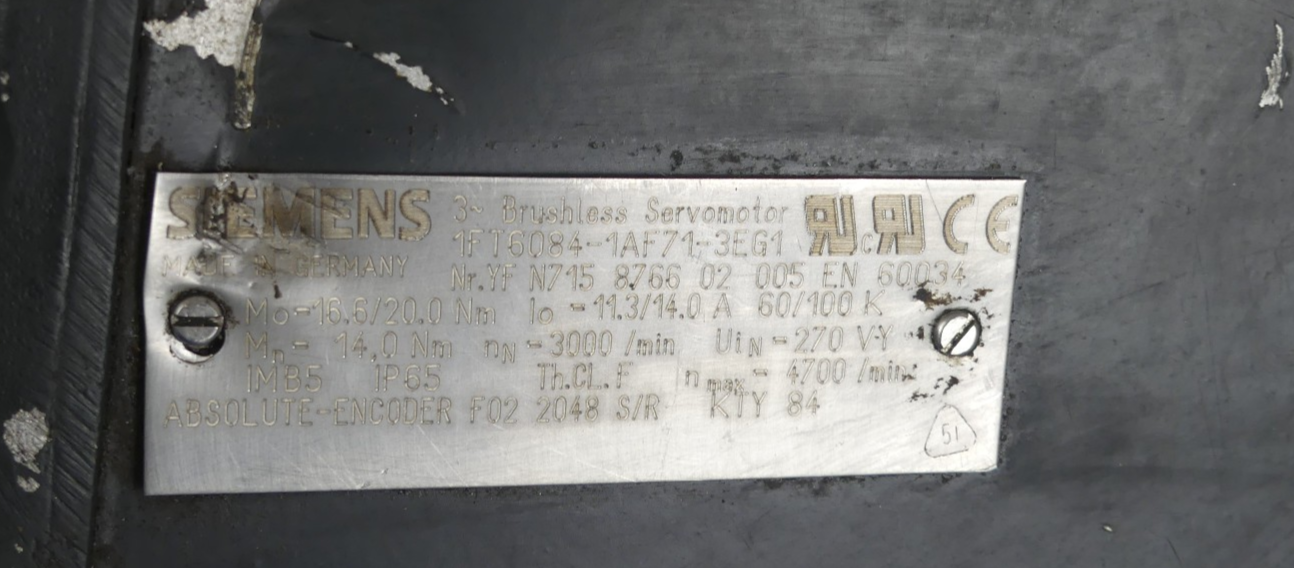 SIEMENS 1FT6084-1AF71-3EG1 Beschädigt s.Bilder