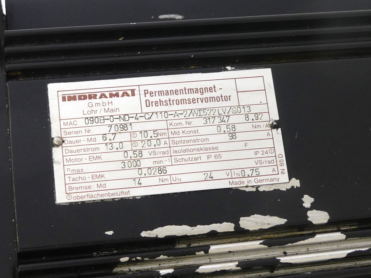 INDRAMAT MAC090B-0-ND-4-C/110-A-2/WI522LV/S013