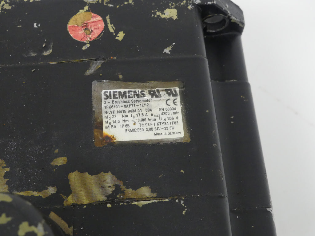 Siemens  3~Brushless Servomotor 1FK6101-8AF71-1EH2 used s.Bilder