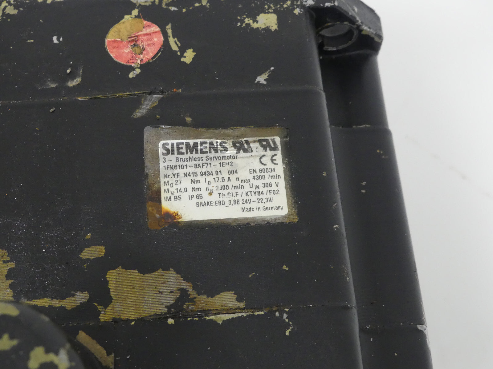 Siemens  3~Brushless Servomotor 1FK6101-8AF71-1EH2 used s.Bilder