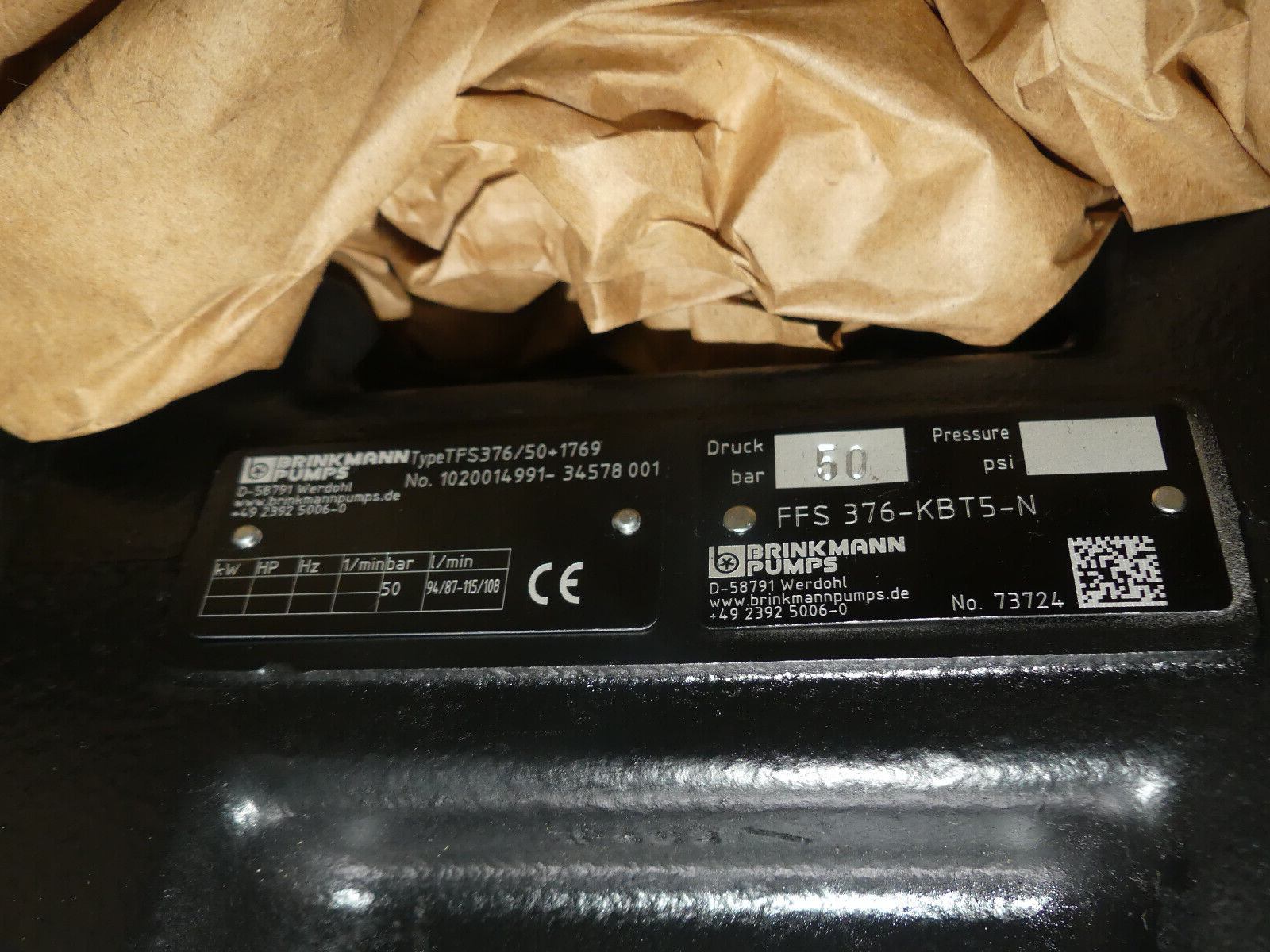 BRINKMANN PUMPS TFS376/50+1769 FFS376-KBTS5-N