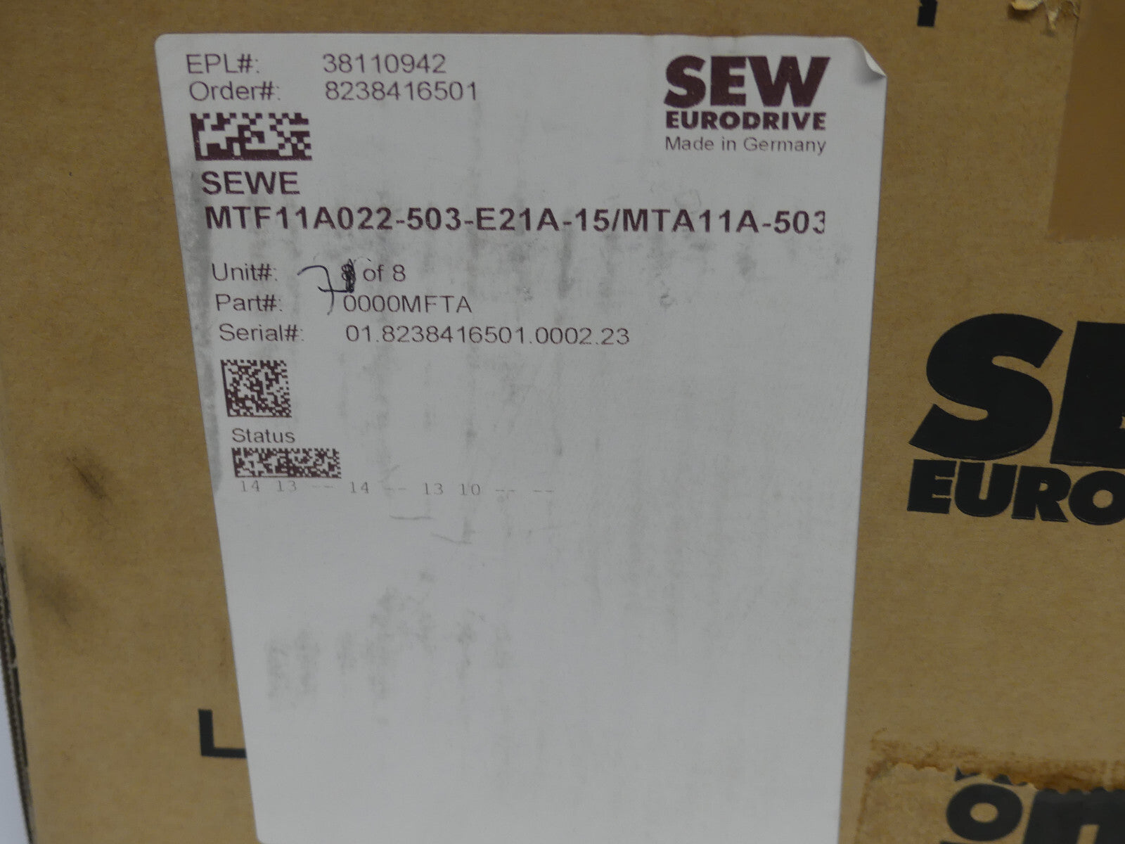 SEW MTF11A022-503-E21A-15/MTA11A-503
