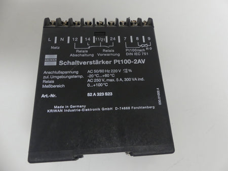 Kriwan Schaltverstärker Pt100-2AV
