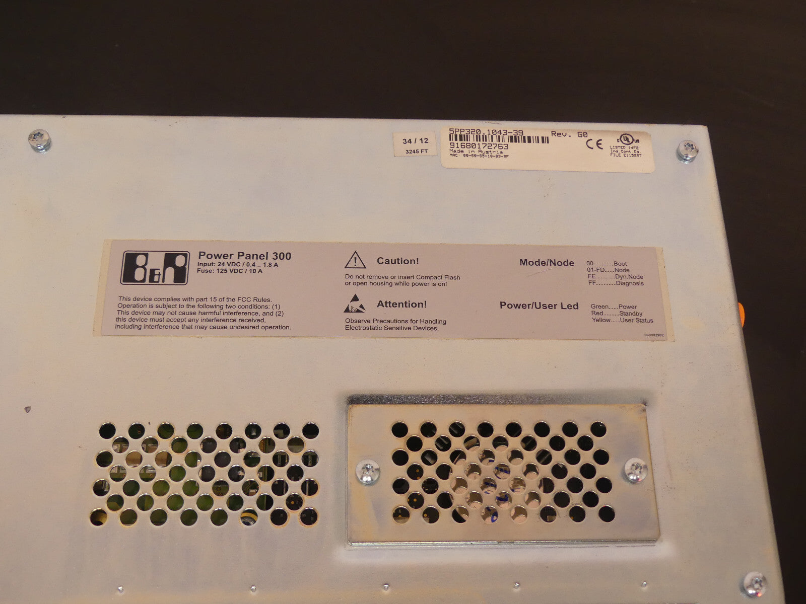 B&R Power Panel 300 5PP320.1043-39 rev.G0