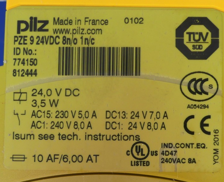 Pilz PZE 9 24VDC 8n/o 1n/c 774150812444