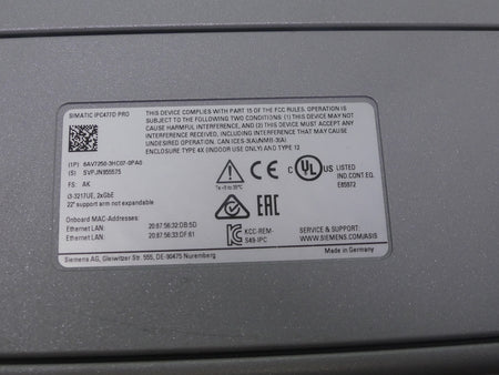Siemens SIMATIC 6AV7250-3HC07-0PA0 IPC477D Pro 22" ohne FESTPLATTE