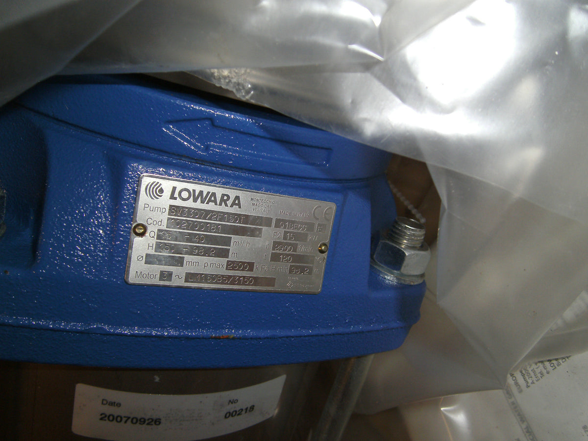 Lowara Vertikale Kreiselpump SV3307/2F10T 15 KW