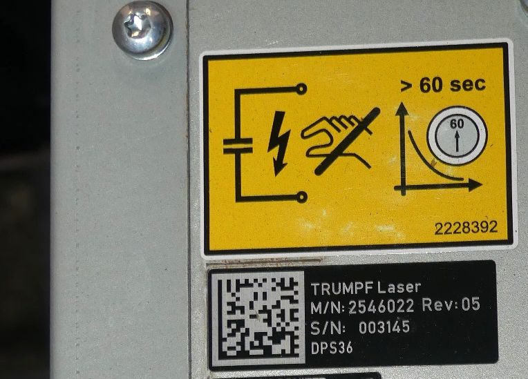 TRUMPF DPS36 M/N 2546022 REV: 05