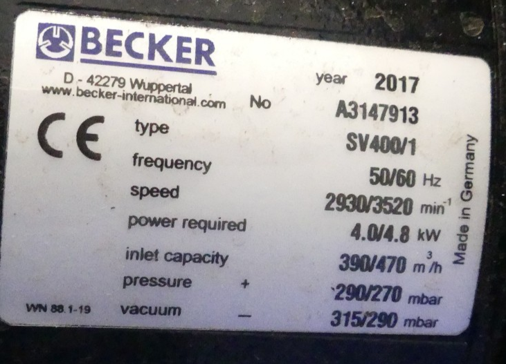 Vakuumpumpe Becker SV 400/1 A314913