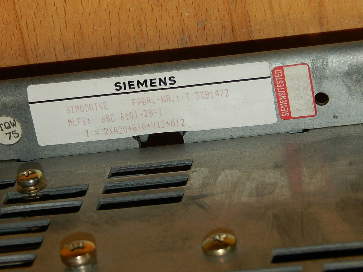 Siemens Simodrive 6SC 6101- 2B-Z   Baugruppe Z = 2XA20+G10+V12+ N12 Used